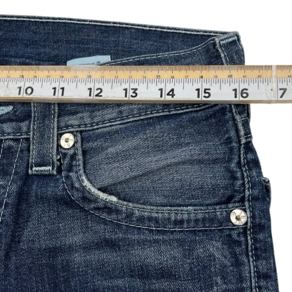 True Religion Distressed Jeans Vintage Slim Straight Women's 28 Fits 32x33 - Picture 8 of 16